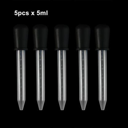 2/5pcs 5ml Clear Silicone Dropper Graduated Pipette Liquid Food Dropper for Epoxy Resin Candy Molds Jewelry Making Tools
