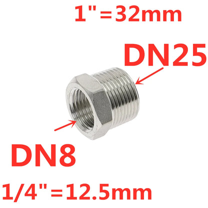 Tonifying Heart Reducer Bushing 1/8" 1/4" 3/8" 1/2" BSP Male/Female Thread SS304 Stainless Steel Pipe Fittings For Water Gas Oil