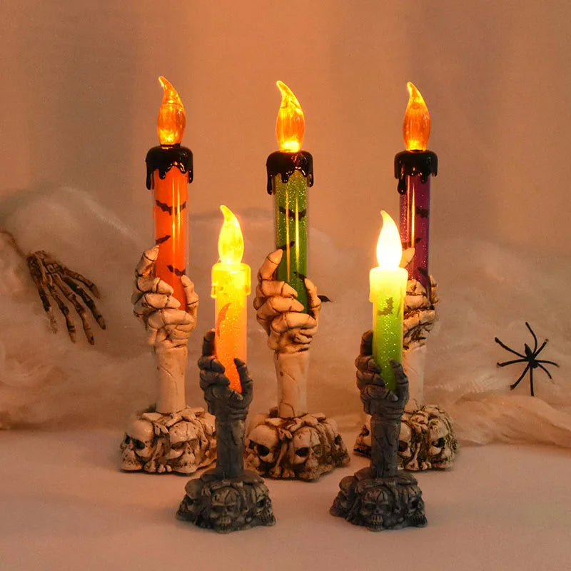 Halloween Led Candles Skeleton Ghost Hands LED Light Happy Halloween Party Home Decoration Supplies Haunted House Horror Props