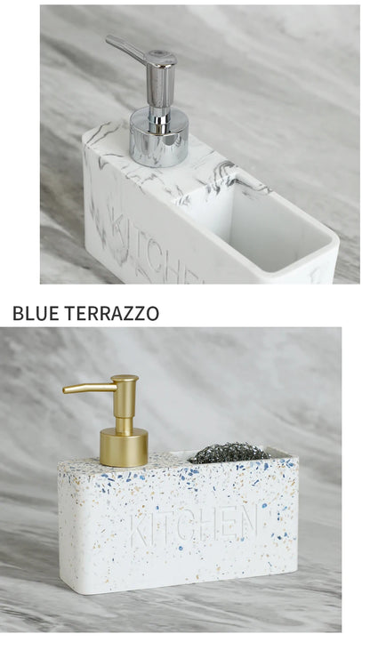 Modern kitchen accessories Soap Dispenser Set Liquid hand soap dispenser pump bottle brushes Holds and Stores Sponges Scrubbers