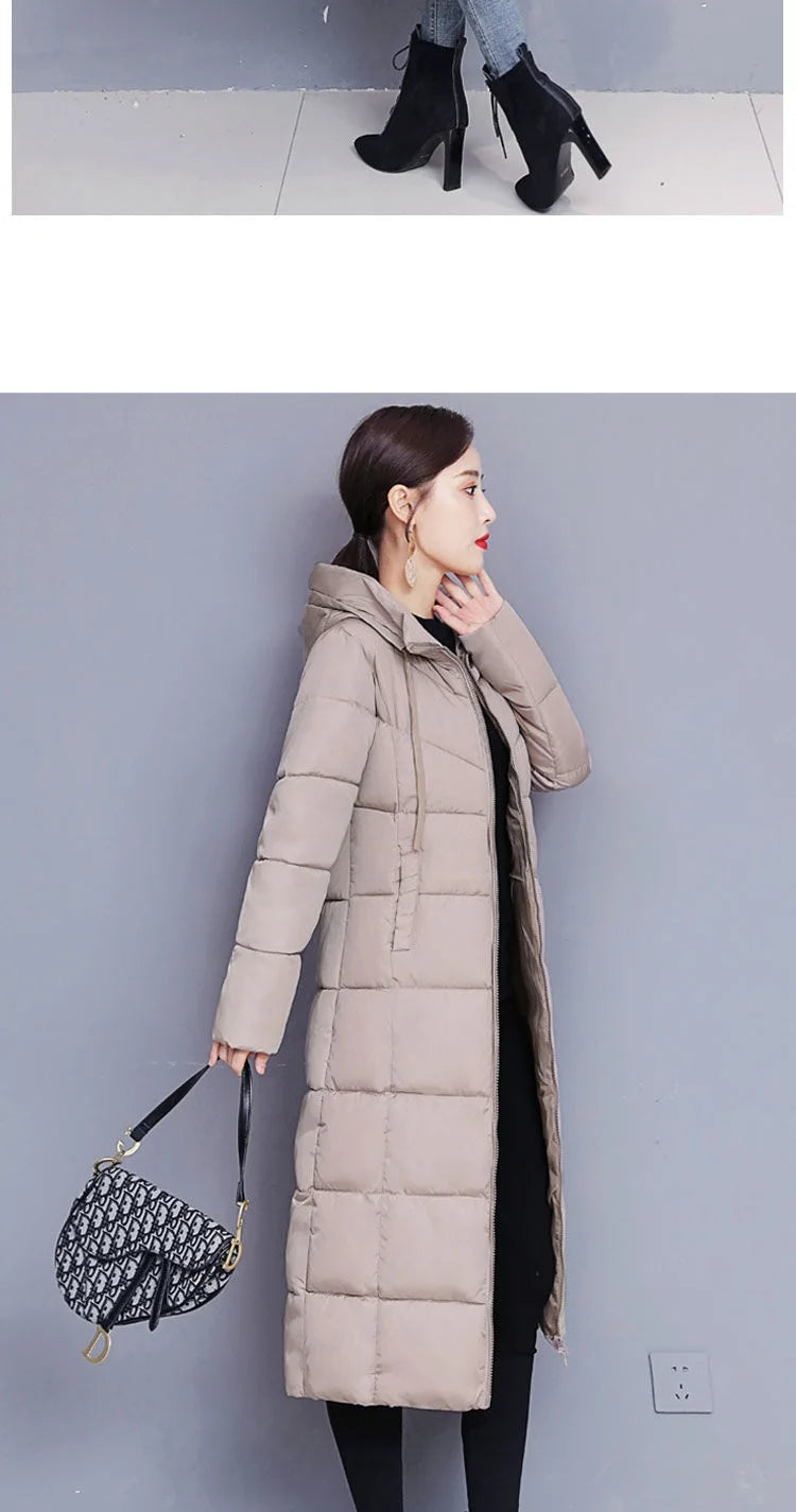 Winter Parkas Hooded Down Cotton Women Jacket Windproof Rainproof Thick Warm Coat Fashion 5XL White Female Long Snow Overcoat