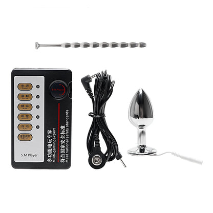 2 In 1 Urethral Sounding Anal Plug For Men Penis Dilator Catheter Electric Shock Sex Toys Medical Exerciser Erotic Machine Shop