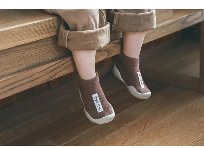 Baby Shoes Toddler First Walkers Infant Boys Girls Kids Rubber Soft Non-Slip Sole Floor Barefoot Casual Shoes Knit Booties