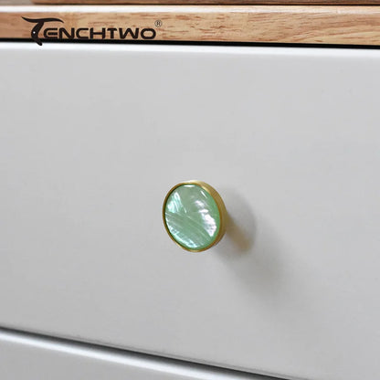 Natural Shell Gold Brass Wall Hooks Shoe Cabinet Knobs Closet Furniture Handle Wardrobe Drawer Pull Vintage Kitchen Accessories