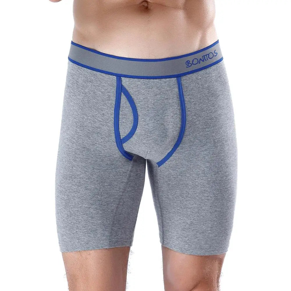 BONITOS Men Boxers Long Leg Man Underwear Soft Men Underpants Natural Cotton Sexy Boxer Shorts Top Brand Long Men's Panties