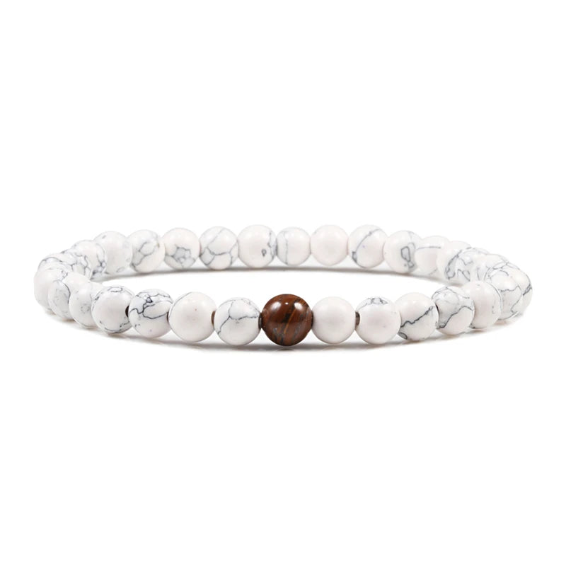 Hot Sale 2pcs/Set Couples Beaded Bracelets Tiger Eye Black Lava Natural Stone Beaded Bracelets Malachite Energy Elastic Jewelry