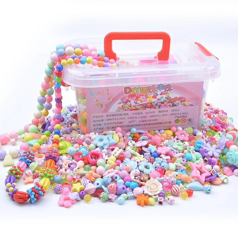 1000Pcs DIY Handmade Beaded Toy with Storage Box Creative Girl Jewelry Bracelet Jewelry Making Toys Children Gift