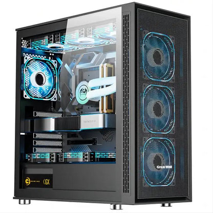 AOTESIER Gaming PC Core I7 CPU With 8G /16G RAM 256G SSD HD4600 ATX/ITX/M-ATX Full View Side Panel Temper Glass Front PC Gamer