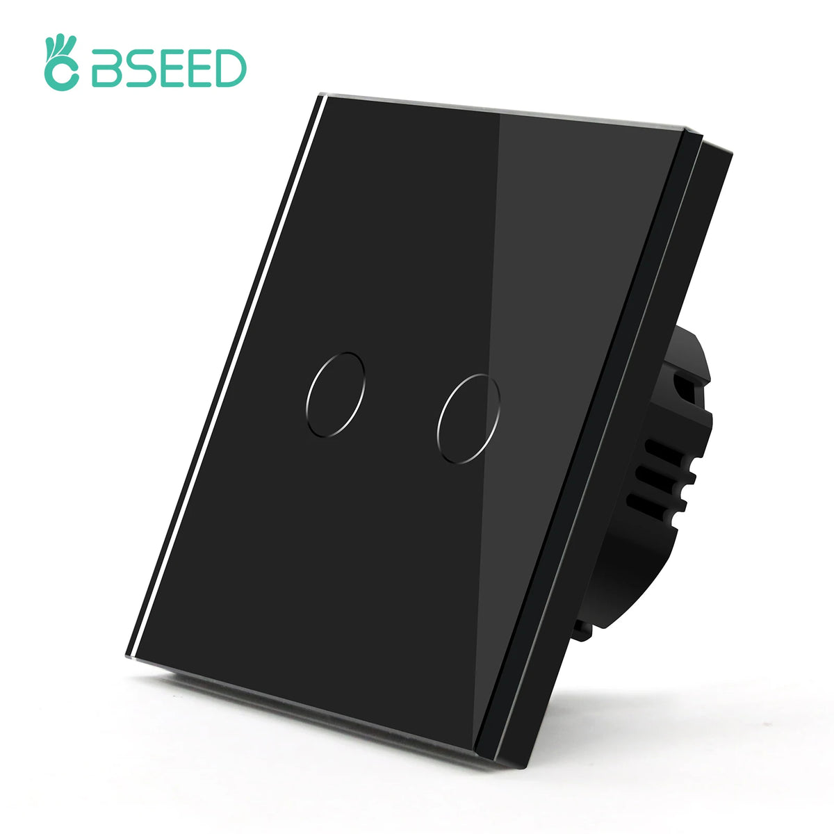 BSEED Touch Light Switch With EU USB Wall Sockets Black Wall Led Switches 1/2/3Gang 1Way Crystal Dark Blue Backlight Wall Switch