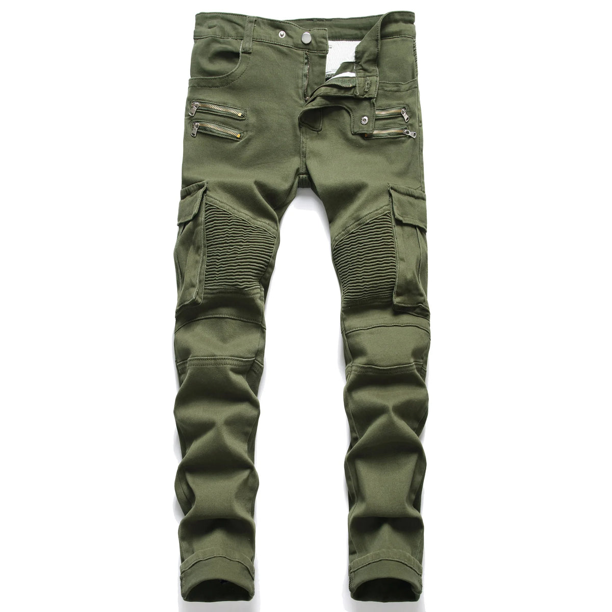 2022 New Fashion Mens Biker Jeans Punk Style Men Cargo Denim Pants  Zipper Pocket Motorcycle Jeans Male Pantalones Hombre