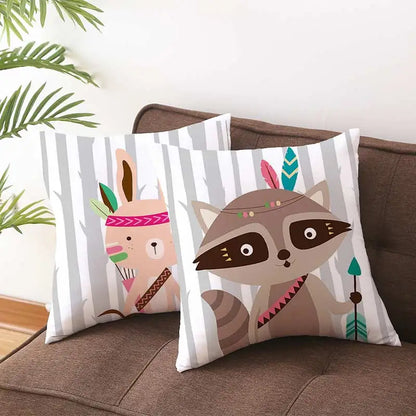 Funny Cute Animal Cushion Cover Cartoon Creative African Tribe Fox Pillow Case For Sofa Home Textile Pillow Covers Pillowcase