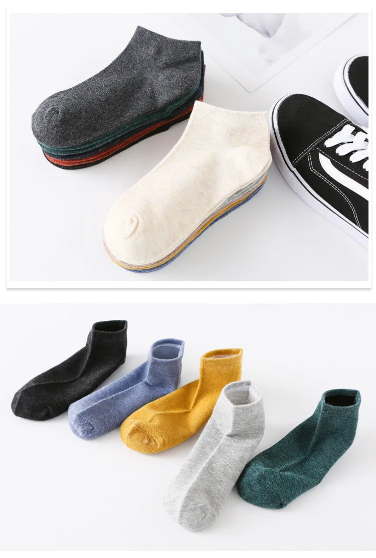 5/10 pairs Cotton Men Socks Pack Breathable Sock Set High Quality Short Socks Black Ankle Short Gift For Man Size 39-44 Sox sock
