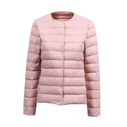 Ultra Thin Down Jacket Women Pink Womens Lightweight Down Jackets Ultra Light White Coat Warm Short Jackets Women