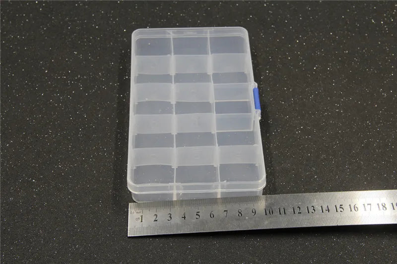 Yidensy 1pcs Square Transparent Plastic Storage Box Case 10/24 Slot Adjustable for Pills Jewelry Beads Earring Case Organizer