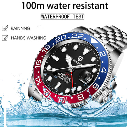 PAGANI DESIGN 2026 40MM Luxury Men GMT Automatic Machinery Watch Ceramic Bezel Jubilee Strap Sapphire Waterproof Watches for men