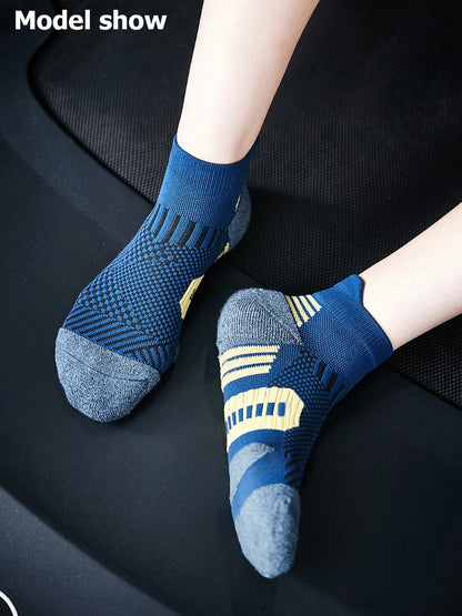 3Pairs Professional Sports Fitness Socks Towel Bottom Non-Slip Running Sock Men Women Short Quick-Drying Basketball Training Sox