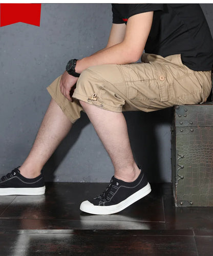 MRMT 2026 Brand Mens Capri Pants with Multiple Pockets Cargo Pants Casual Middle-aged Men Shorts Pant for Male Man Cropped Pants