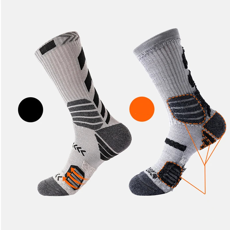 Elite Sport Cycling Basketball Socks Compression Running Man Black Trend Breathable Long Hiking Damping Athletic Professional