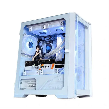 AOTESIER Gaming PC Core I7 CPU With 8G /16G RAM 256G SSD HD4600 ATX/ITX/M-ATX Full View Side Panel Temper Glass Front PC Gamer