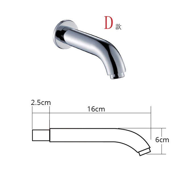 BECOLA Wall Mounted Faucet Spout Square and Round Brass Chrome/Black Spouts Waterfall Shower Faucet Accessories