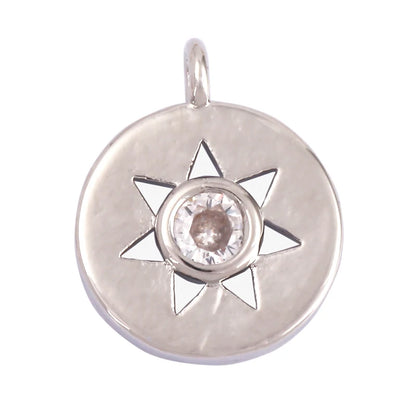 Sun Moon Star Space Celestial Compass Charm Pendant in Gold Colour , Jewelry Necklace Bracelet Making Supplies L93