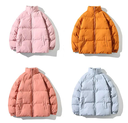 Winter Jacket Men Parkas Thicken Warm Coat Mens Stand Collar Solid Color Casual Parka Women Fashion New Streetwear 5XL