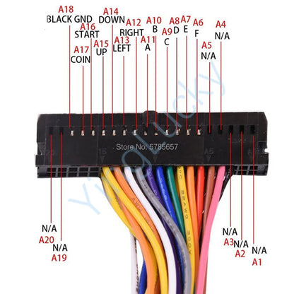 Pandora Box Family Version Wire Harness, 40Pin Interface with Power and Speaker Cable, Arcade Game Console, Arcade Cabinet