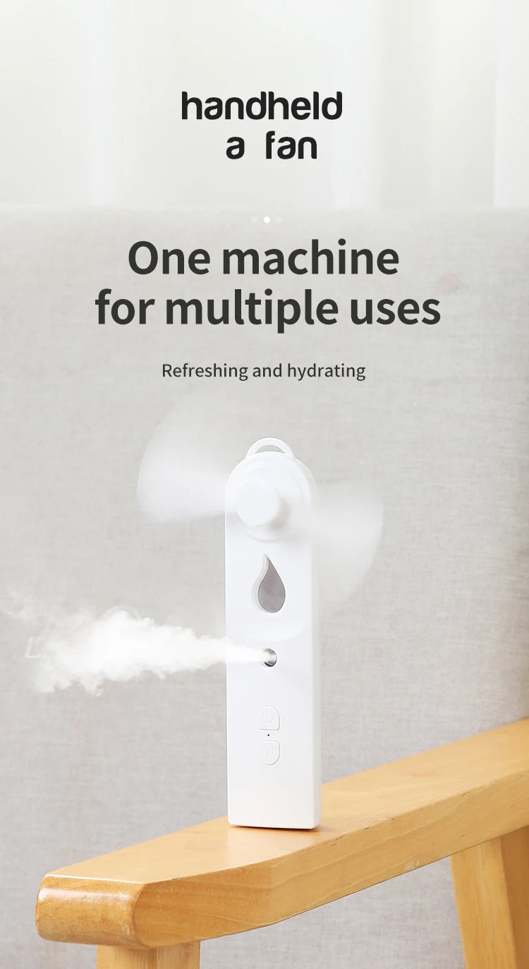 Mini Handheld Fan With Mister USB Nano Spary Diffuser Fold Air Humidifier Ventilador Portable 500Mah Battery Rechargeable Silent