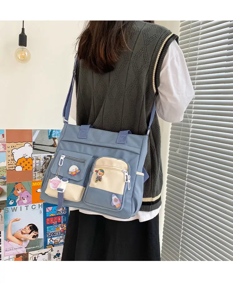Nylon Waterproof Canvas Women Handbags Shoulder Bag Japanese Ladies Messenger Bag Student School Crossbody Bags for Girl Satchel