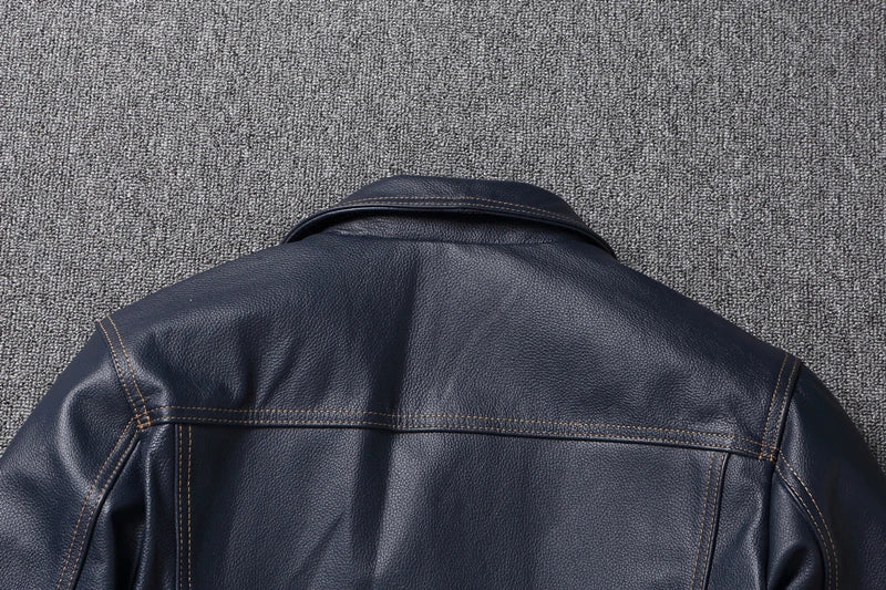 CC Shop Top.Y2K new classic casual slim fit genuine leather coat.quality fashion cowhide jacket.Young popular 557 style Denim