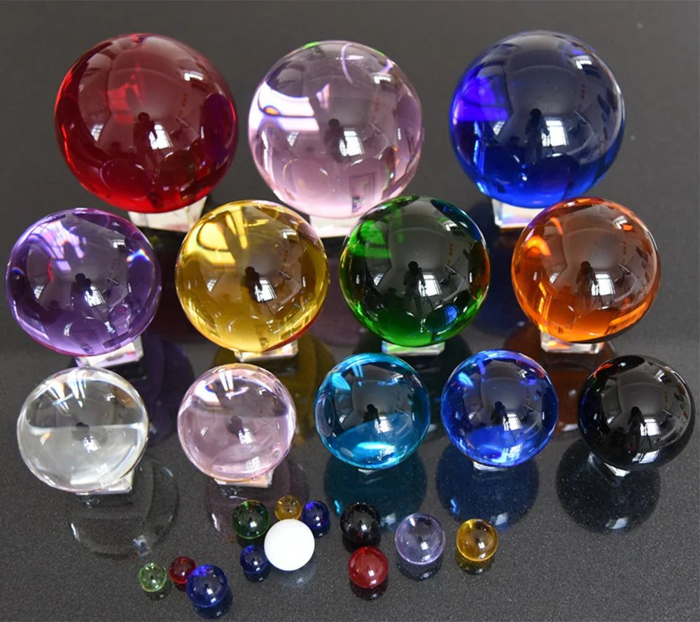 40/50/60MM Asia Rare Clear Multicolor K9 Crystal Ball Healing Magic Sphere Photography Props Lensball Living Room Decor Gifts