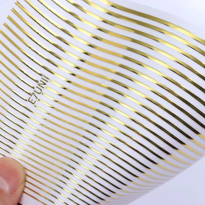 White Black French Line Nail Stickers Stripe 3D Gradient Lines Sliders DIY Stickers for Nails Nail Accessories Manicure Decor