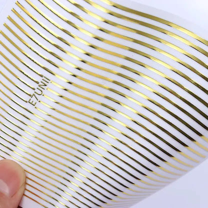 White Black French Line Nail Stickers Stripe 3D Gradient Lines Sliders DIY Stickers for Nails Nail Accessories Manicure Decor