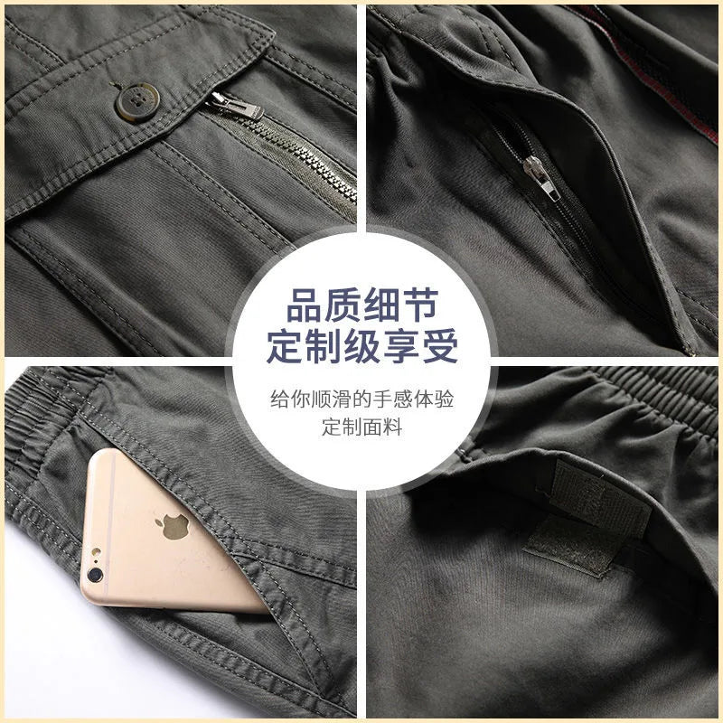 Men's Cargo Pants Loose Straight Pants Plus Size Clothing Work Wear Korean Japanese Joggers Homme Sports Cotton Casual Trousers
