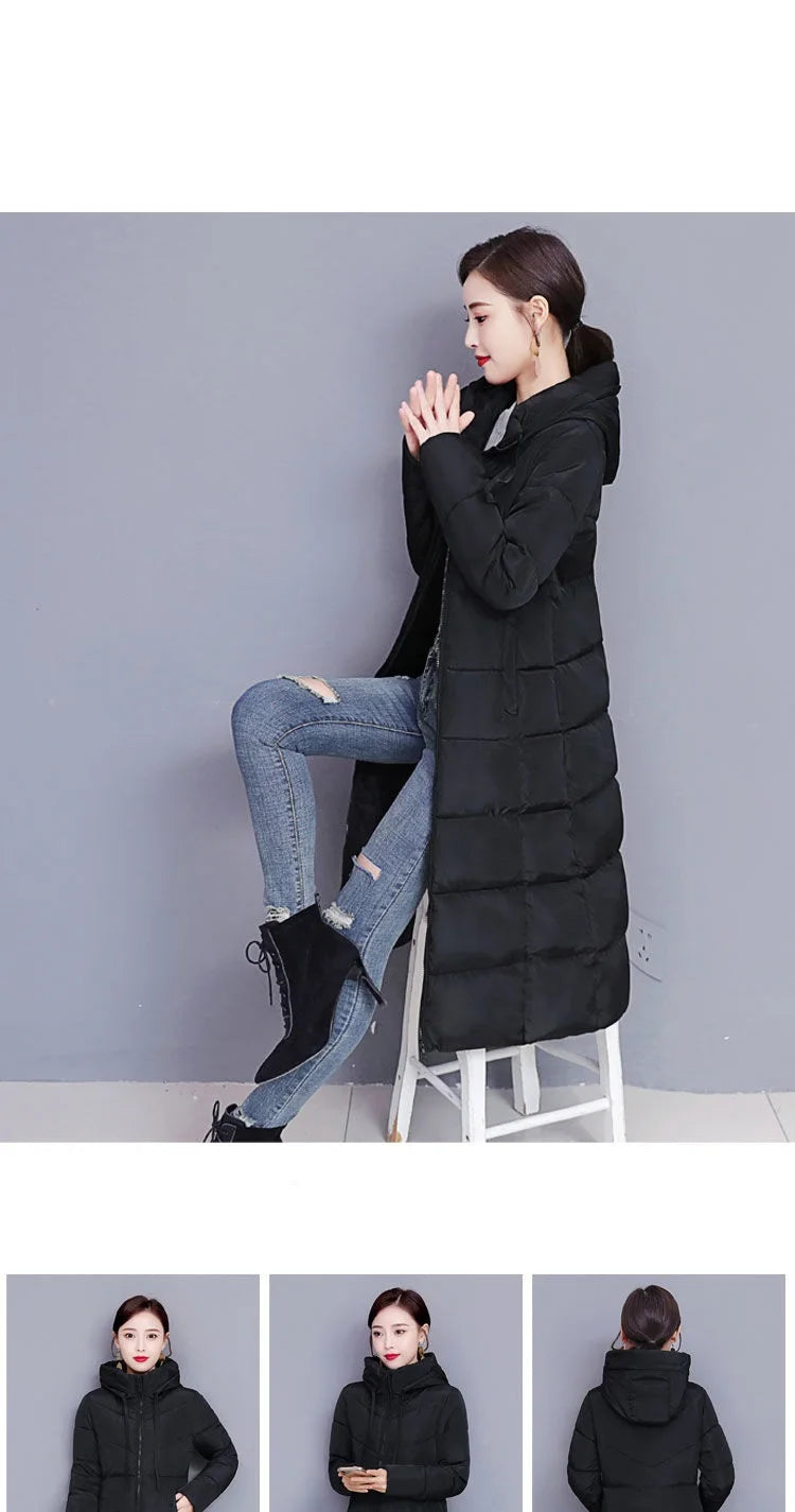 Winter Parkas Hooded Down Cotton Women Jacket Windproof Rainproof Thick Warm Coat Fashion 5XL White Female Long Snow Overcoat