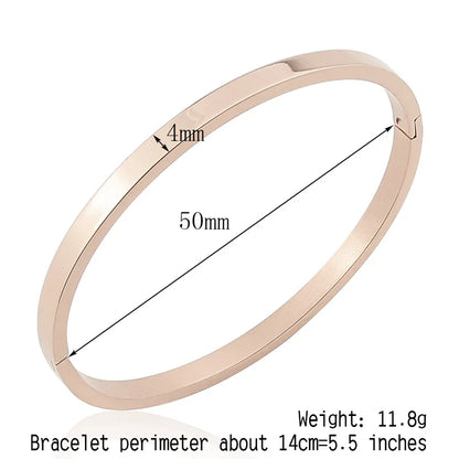 Hot Fashion Stainless Steel Jewelry Oval Bangle for Woman Child Charm Bracelet Party Love Wedding Brand Gift Wholesale