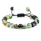 8mm Tiger Eye Stone Beads Bracelet Adjustable Braided Rope Bangles Natural Lava Rock Men Women Yoga Healing Balance Bracelets