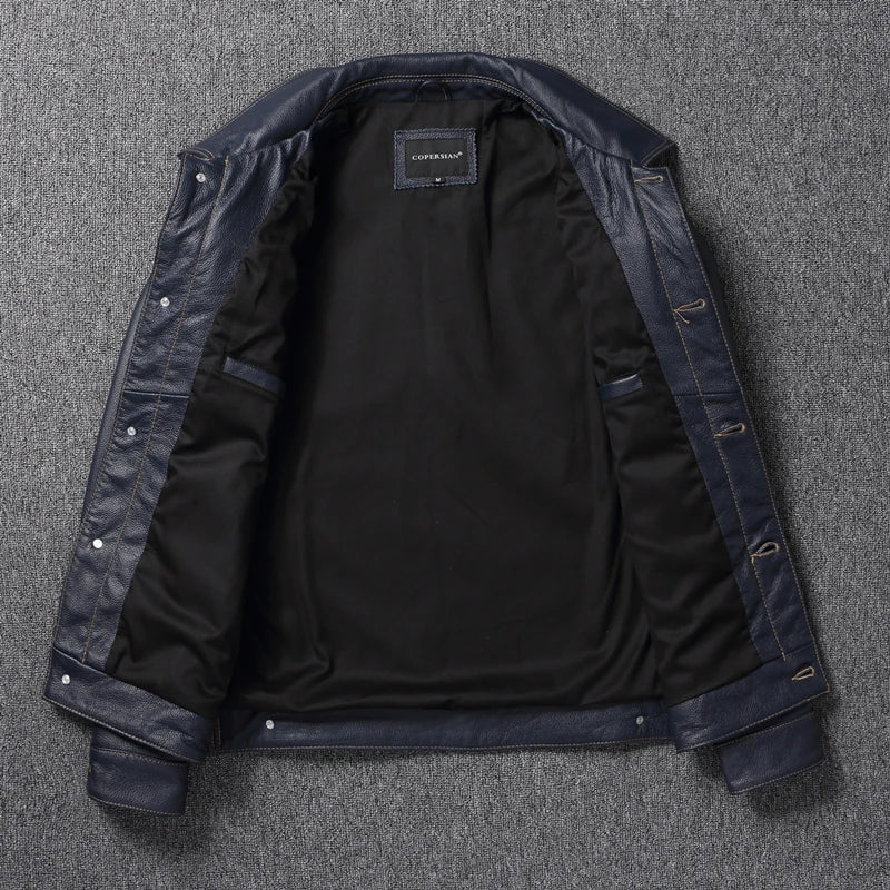CC Shop Top.Y2K new classic casual slim fit genuine leather coat.quality fashion cowhide jacket.Young popular 557 style Denim