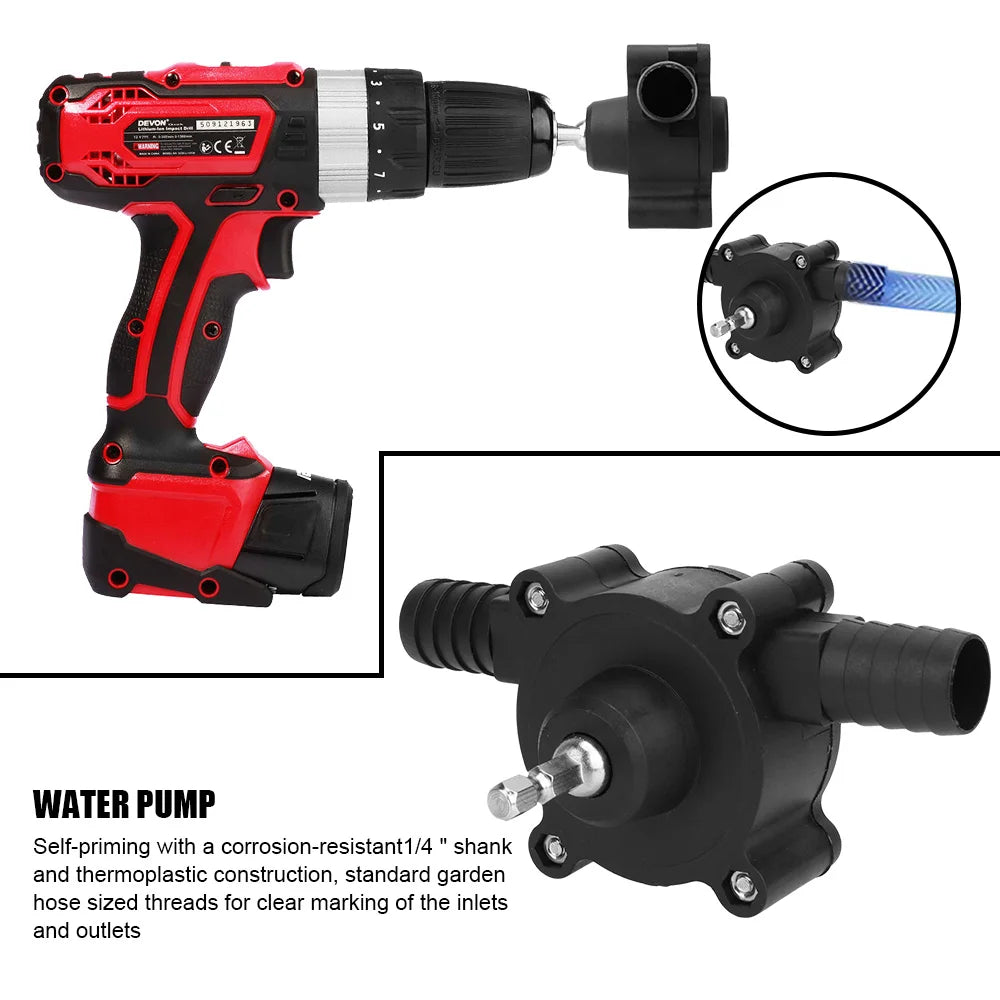 Mini Hand Self-priming Liquid Transfer Pumps Electric Drill Pump Portable Diesel Oil Fluid Water Pump Home Garden Outdoor Tool