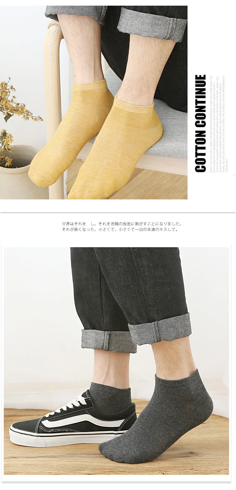 5/10 pairs Cotton Men Socks Pack Breathable Sock Set High Quality Short Socks Black Ankle Short Gift For Man Size 39-44 Sox sock