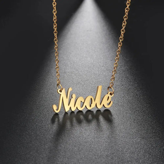 Custom Name Necklace for Women Men Stainless Steel Customized Personalized Arabic Name Choker Chain Jewelry Valentine's Day Gift