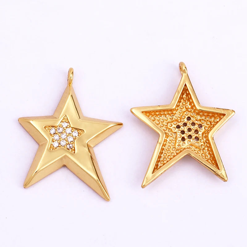 Sun Moon Star Space Celestial Compass Charm Pendant in Gold Colour , Jewelry Necklace Bracelet Making Supplies L93