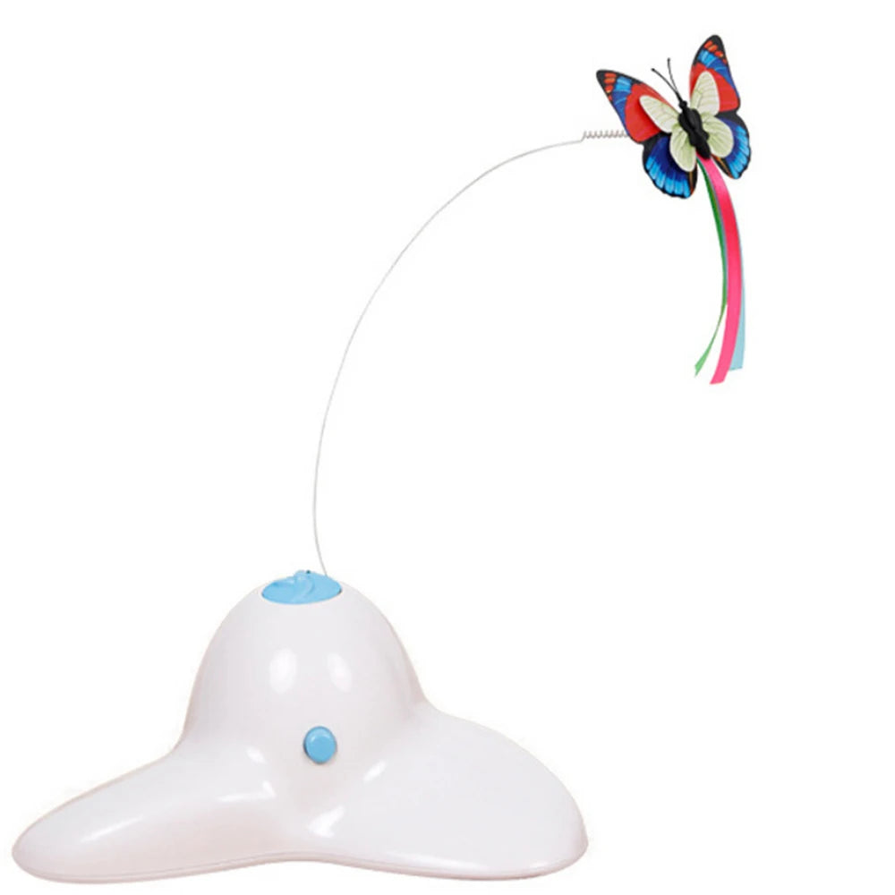 Electric Automatic Rotating Cat Toy Colorful Fluttering Butterfly Shape Funny Kitten Puppy Interactive Playing Toys Accessories