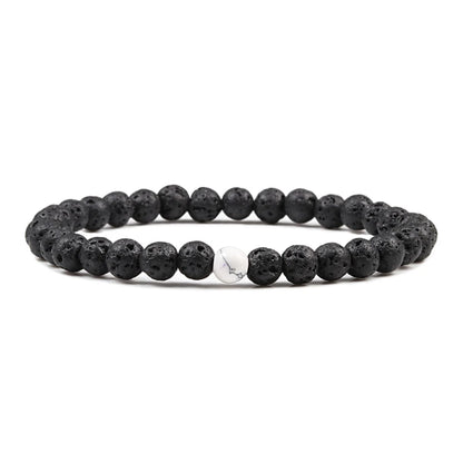 Hot Sale 2pcs/Set Couples Beaded Bracelets Tiger Eye Black Lava Natural Stone Beaded Bracelets Malachite Energy Elastic Jewelry