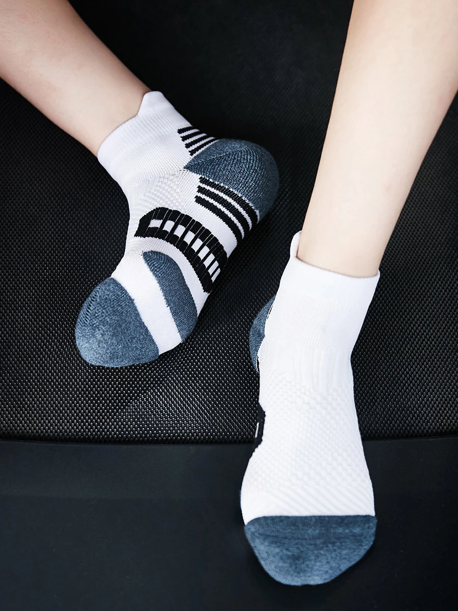 3Pairs Professional Sports Fitness Socks Towel Bottom Non-Slip Running Sock Men Women Short Quick-Drying Basketball Training Sox