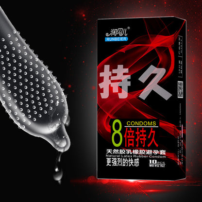Ultra Sensitive Condom with Mace Pointed Design 10 PCS Lubricated Latex Condom Natural Feeling Safety Sex Accessories