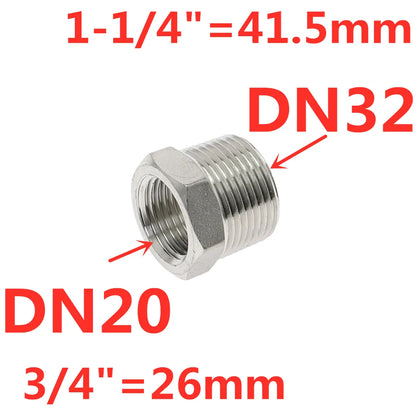 Tonifying Heart Reducer Bushing 1/8" 1/4" 3/8" 1/2" BSP Male/Female Thread SS304 Stainless Steel Pipe Fittings For Water Gas Oil