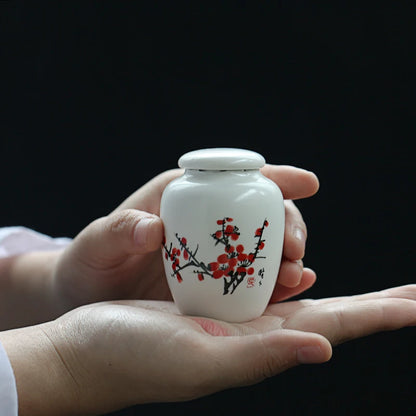 Mini White Ceramic Pet Ashes Urn Cremation Ash Holder Small Animal Pet Parrot Bird Funeral Memorial Casket Burial Urns Gift