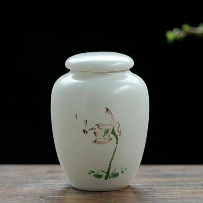 Mini White Ceramic Pet Ashes Urn Cremation Ash Holder Small Animal Pet Parrot Bird Funeral Memorial Casket Burial Urns Gift