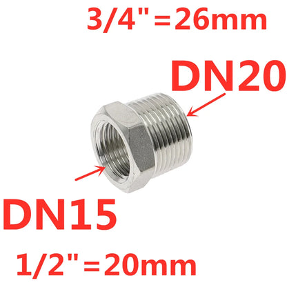 Tonifying Heart Reducer Bushing 1/8" 1/4" 3/8" 1/2" BSP Male/Female Thread SS304 Stainless Steel Pipe Fittings For Water Gas Oil